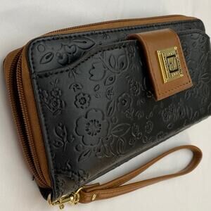 Stone Mountain Leather Blend Wallet Bundle ID Cardholder Engraved Floral Western